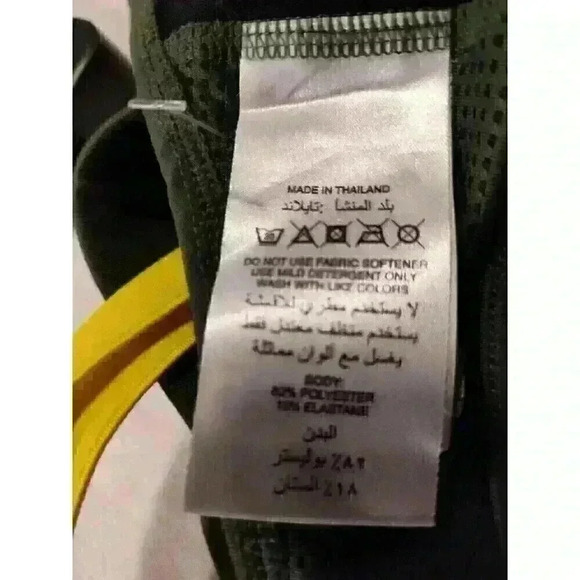 Women's Reebok PlayDry Strap Sports Bra Green Yellow XS Spandex - Picture 5 of 6